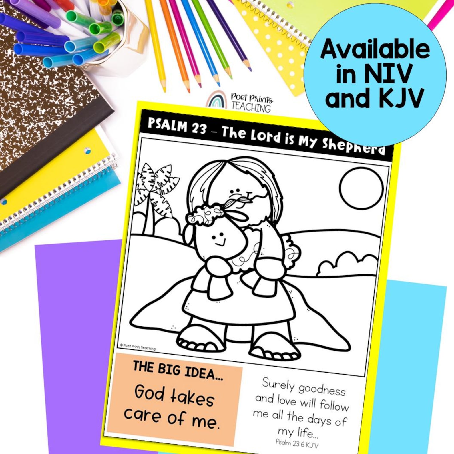 Psalm 23 Bible Lesson for Preschool (digital Download) Printable Craft ...