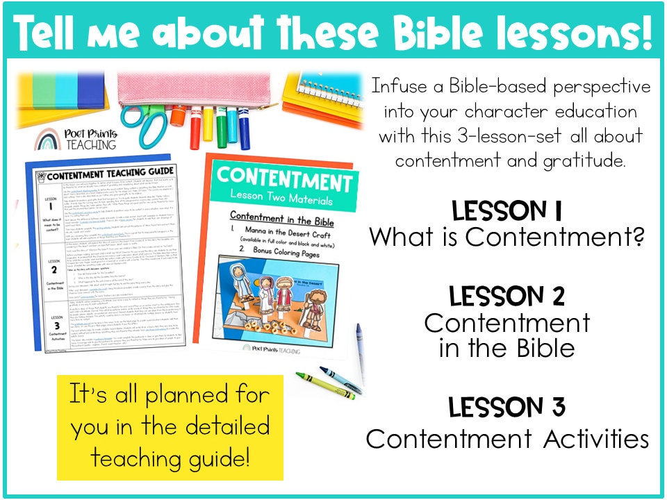 Contemptment Contentment and Gratitude Bible Lessons for Preschool and Kindergarten ...