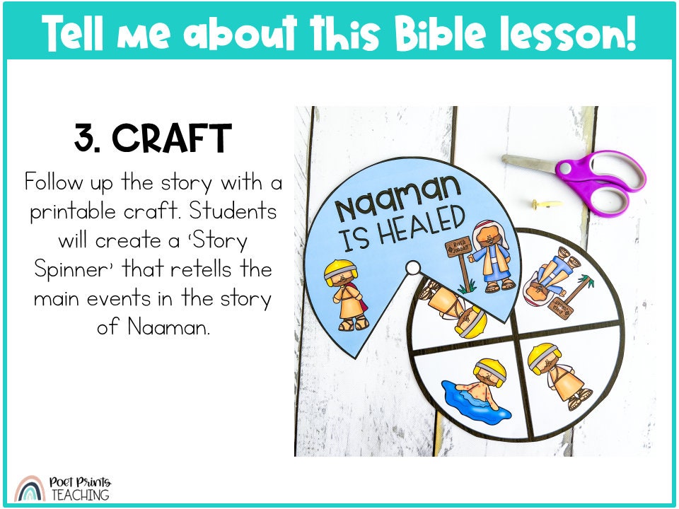 Naaman Preschool Bible Lesson, Printable Activities for Prek Sunday