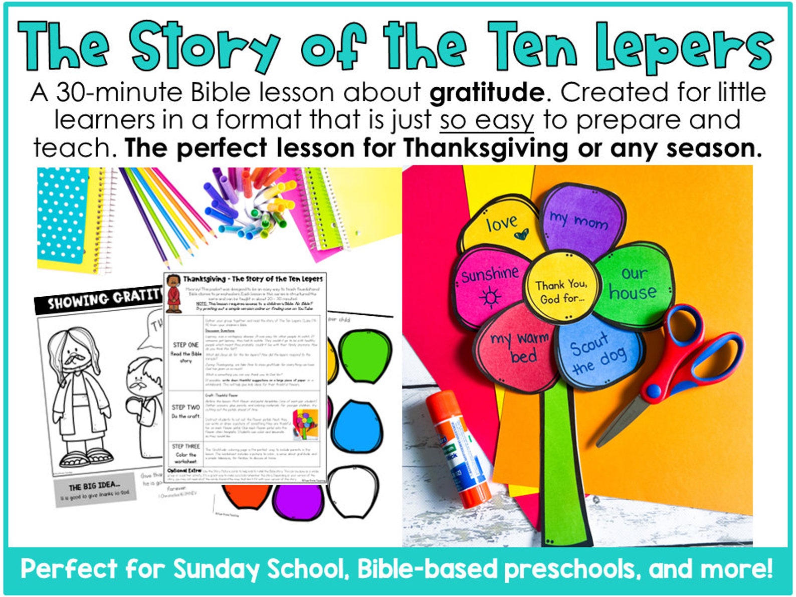 Gratitude Bible Lesson for Kids, the Story of the Ten Lepers, Printable ...