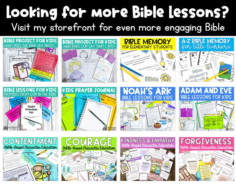 Printable Bible Project Topics in the Bible Sunday School - Etsy