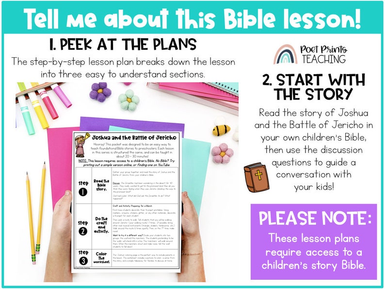 Joshua and the Battle of Jericho Preschool Bible Lesson, Printable