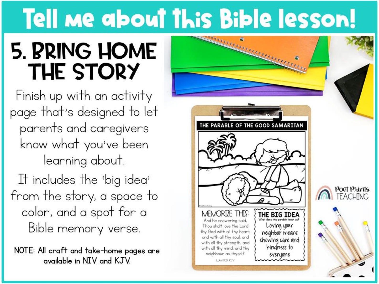 The Parable of the Good Samaritan (printable PDF) Bible Lesson and ...