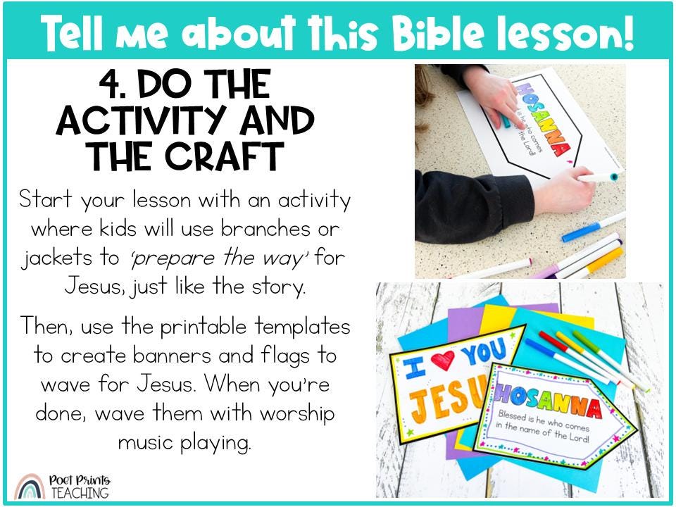 Palm Sunday Bible Lesson: Jesus Rides Into Jerusalem Craft (digital ...