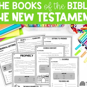 The Books of the Bible Lessons for Kids, New Testament, Bible Study Activity for Homeschool and Sunday School