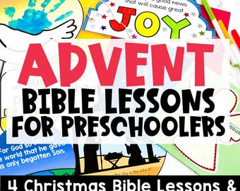 Christmas Bible Lessons for Preschool, Sundays of Advent, Printable Crafts and Activities for Sunday School (PDF Digital Download)
