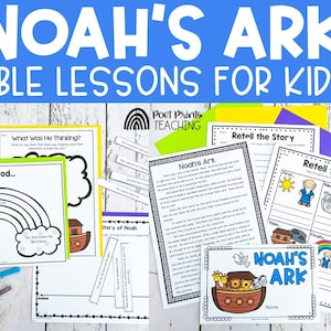 Noah&#39;s Ark Bible Lessons and Craft, Printable Sunday School Activity, Children&#39;s Church, Homeschool