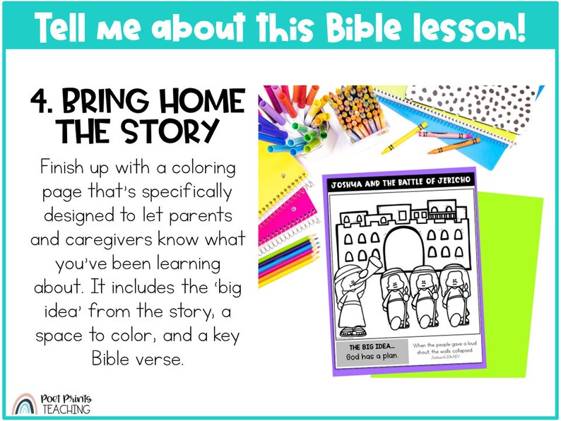 Joshua and the Battle of Jericho Preschool Bible Lesson, Printable