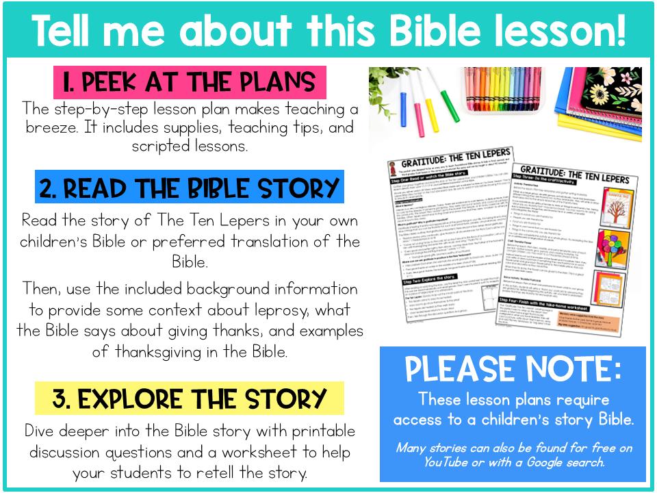 Thanksgiving Bible Lesson for Kids, Printable Bible Craft for Bigger ...