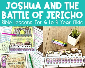 Joshua and the Battle of Jericho Printable Bible Lesson for Kids, Sunday School Activity, Homeschool, Children's Church