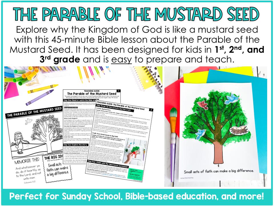 The Parable of the Mustard Seed (printable PDF) Bible Lesson and Craft ...