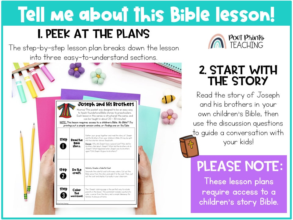 Preschool Bible Craft, Joseph's Colorful Coat, Printable Bible Lesson