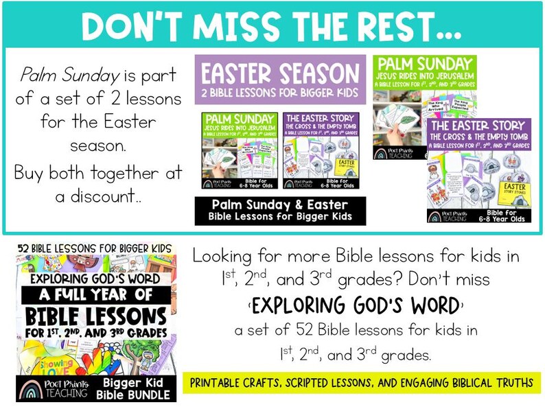 Palm Sunday Bible Lesson for Kids: Jesus Rides Into Jerusalem (digital ...