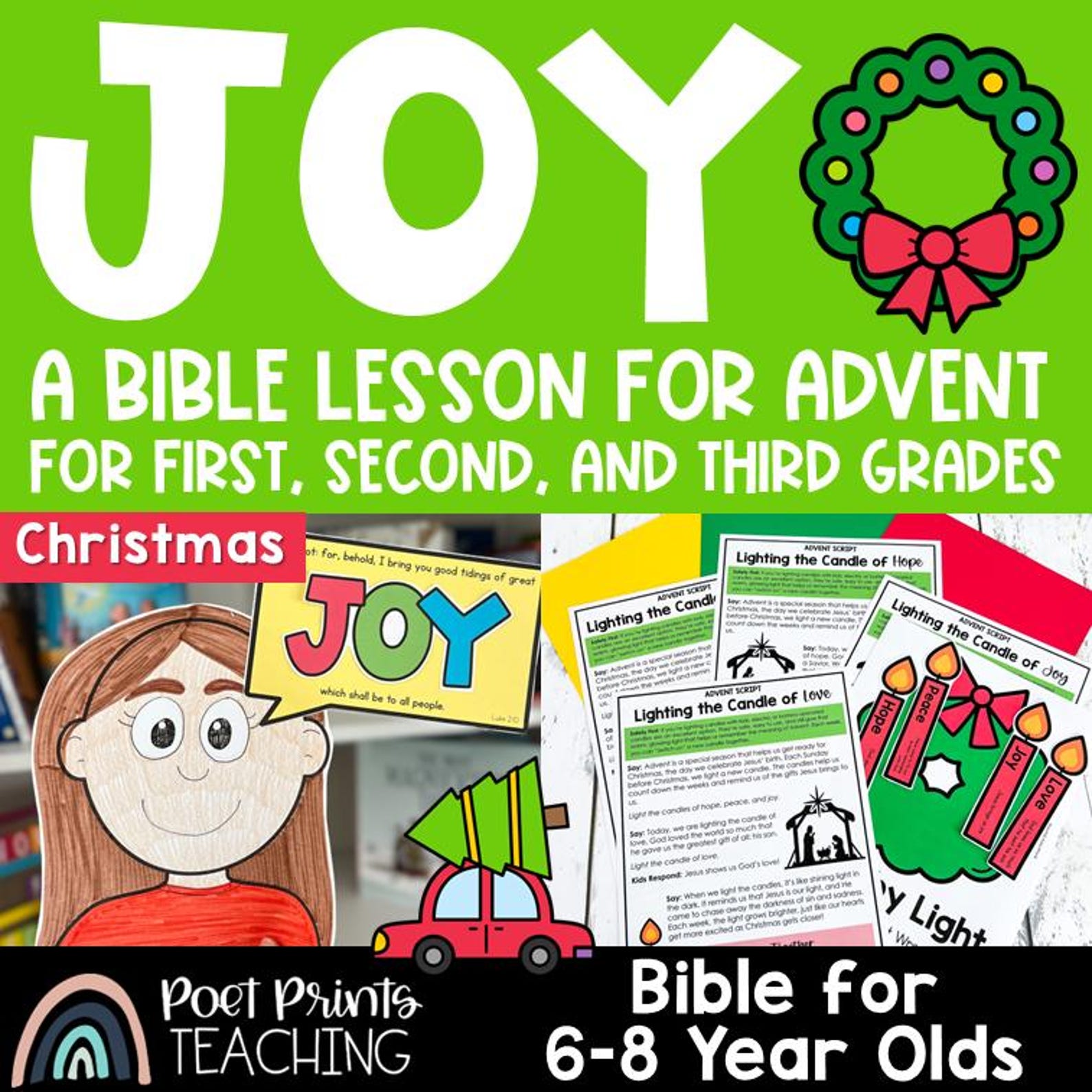 Joy: an Advent Bible Lesson for Kids, Printable Christmas Craft (PDF ...