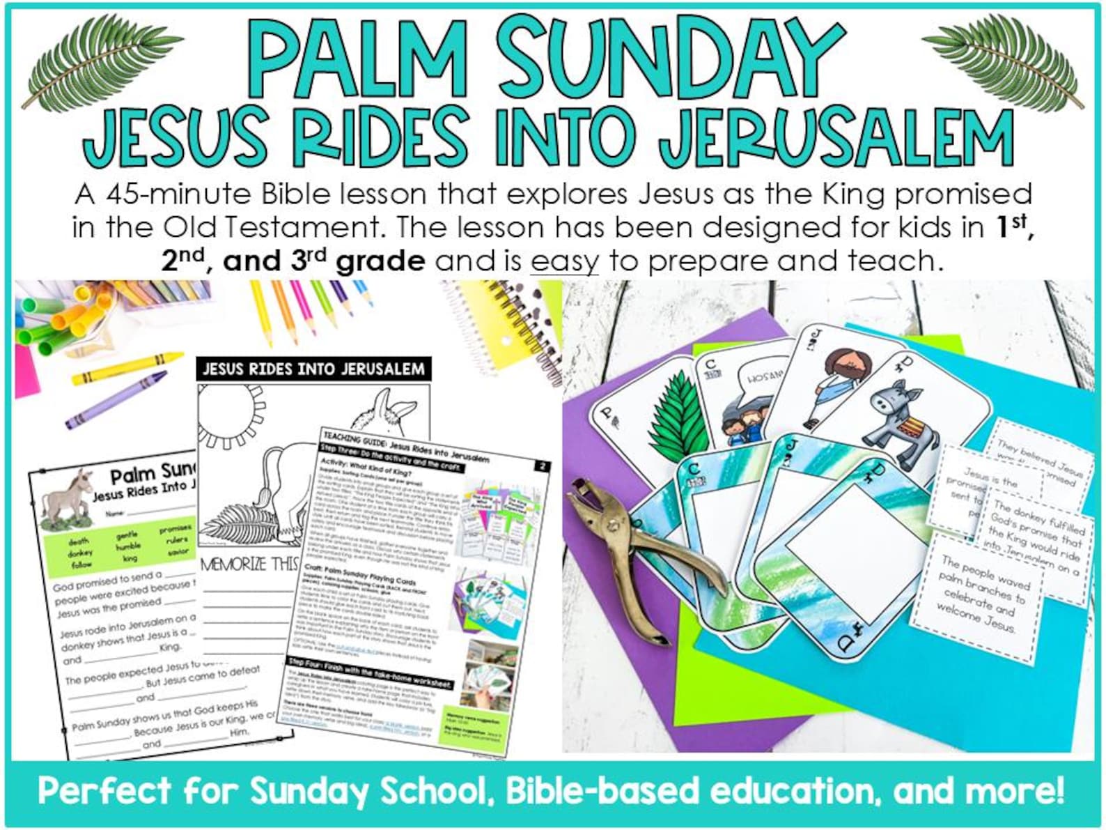 Palm Sunday Bible Lesson for Kids: Jesus Rides Into Jerusalem (digital ...
