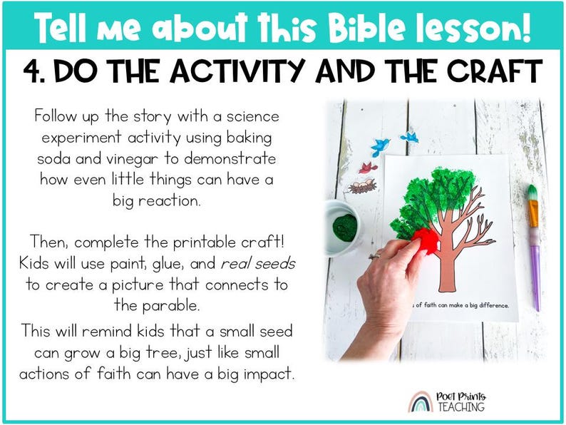 The Parable of the Mustard Seed (printable PDF) Bible Lesson and Craft ...