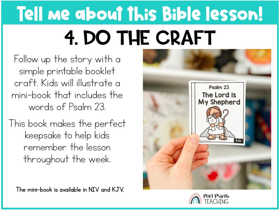 Psalm 23 Bible Lesson for Kids (digital Download) Printable Craft ...