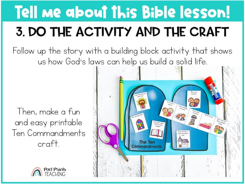 The Ten Commandments Preschool Bible Lesson, Printable Activities for ...