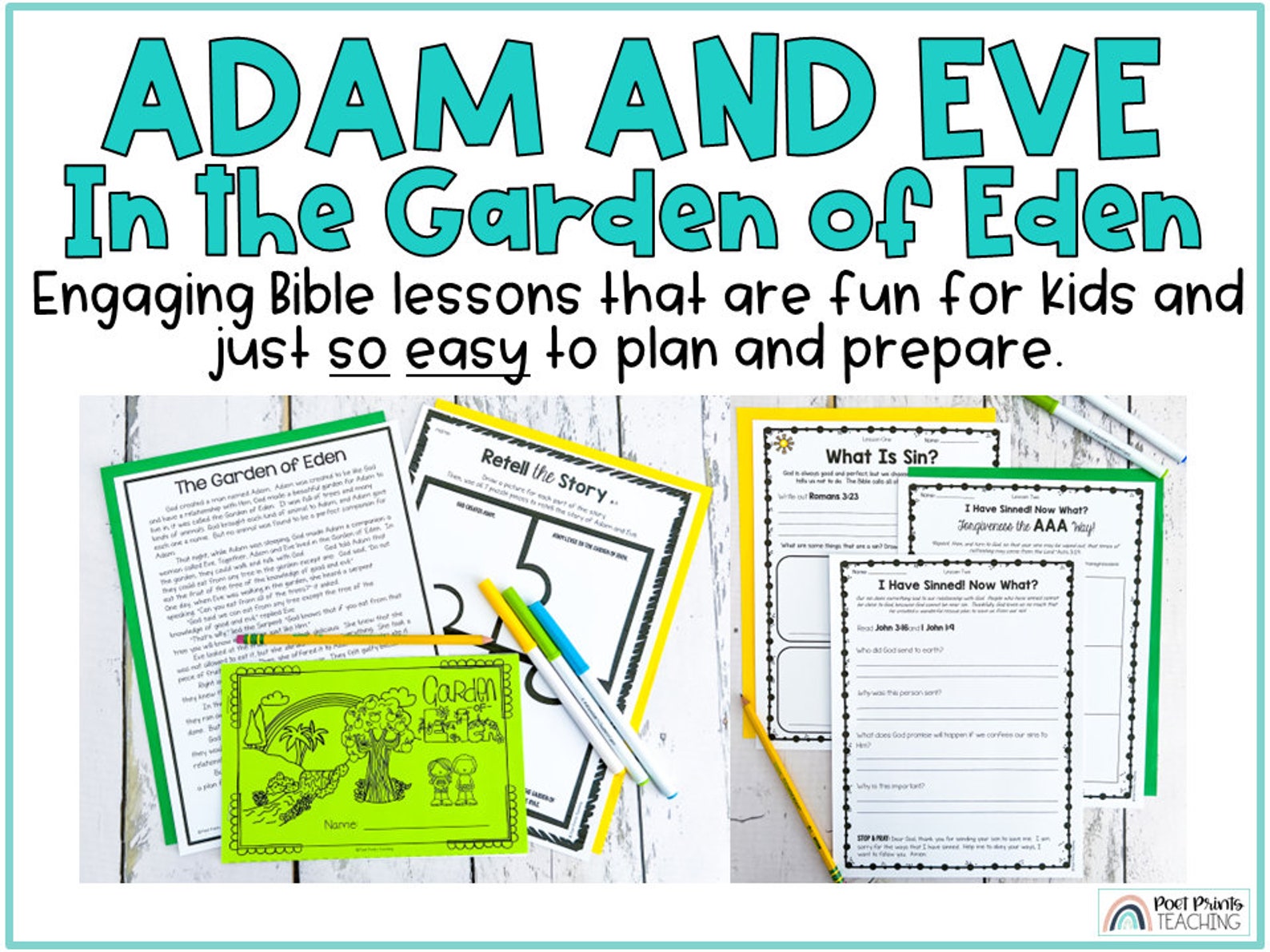 Garden of Eden Adam and Eve Craft Bible Lessons and Craft, Printable