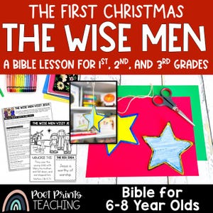 The Wise Men Visit Jesus Christmas Bible Lesson for Kids, Printable Craft and Activity for Sunday School or Children&#39;s Church, Nativity
