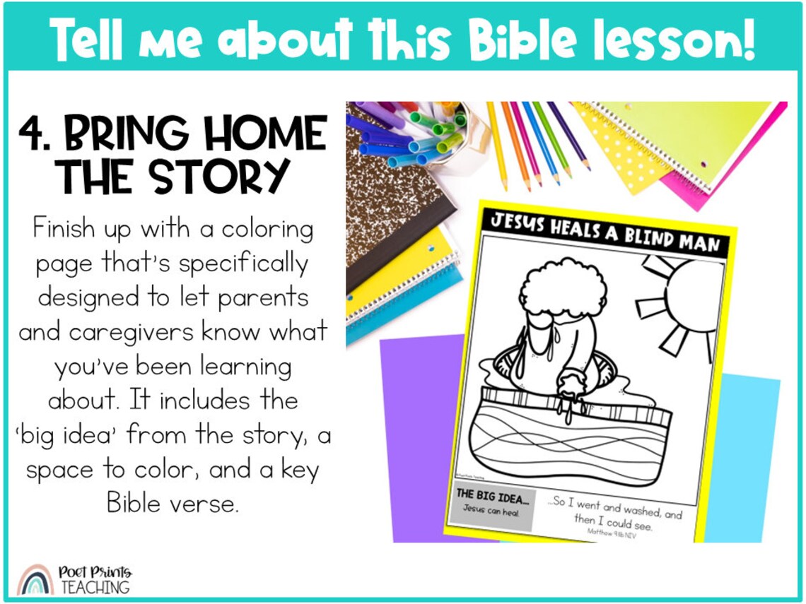 Jesus Heals a Blind Man Printable Bible Craft and Lesson About Miracles for Preschool, Sunday ...