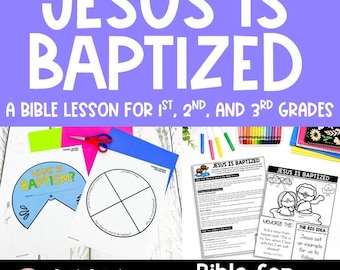 Jesus is Baptized Coloring Page for Kids | Homeschool Bible Study Unit ...