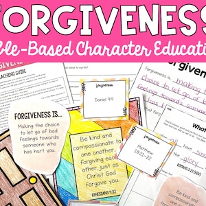 Forgiveness Bible Lessons for Kids, Printable Character Education Sunday School and Homeschool lessons for Kids, Children’s Church