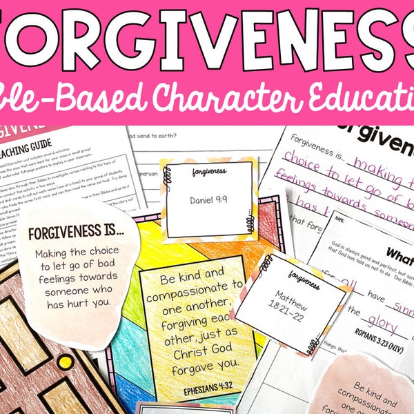 Forgiveness Bible Lessons for Kids, Printable Character Education Sunday School and Homeschool lessons for Kids, Children’s Church