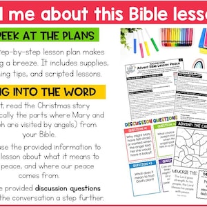 Peace: an Advent Bible Lesson for Kids, Printable Christmas Craft (PDF ...