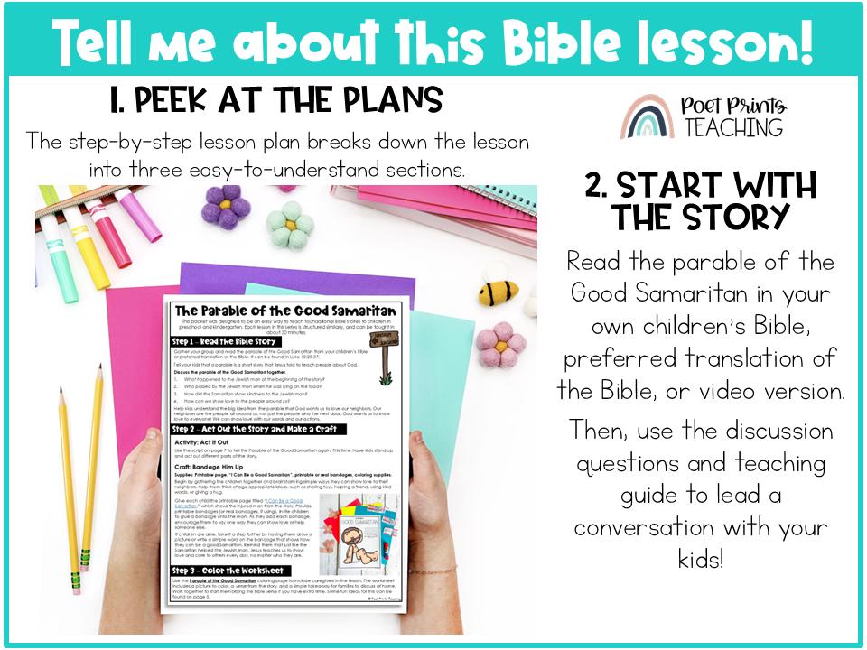 The Parable of the Good Samaritan Bible Lesson for Preschool (PDF ...