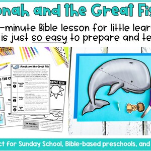 Jonah Preschool Bible Lesson, Printable Activities for Prek Sunday ...