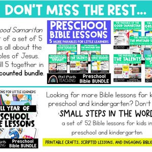 The Parable of the Good Samaritan Bible Lesson for Preschool (PDF ...