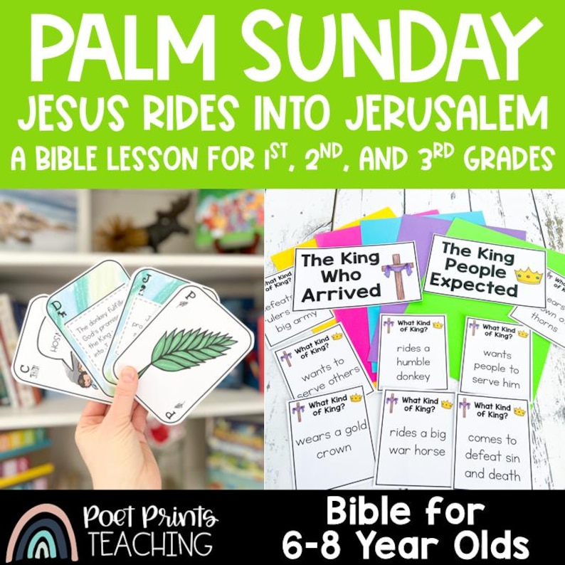 Palm Sunday Bible Lesson for Kids: Jesus Rides Into Jerusalem (digital ...