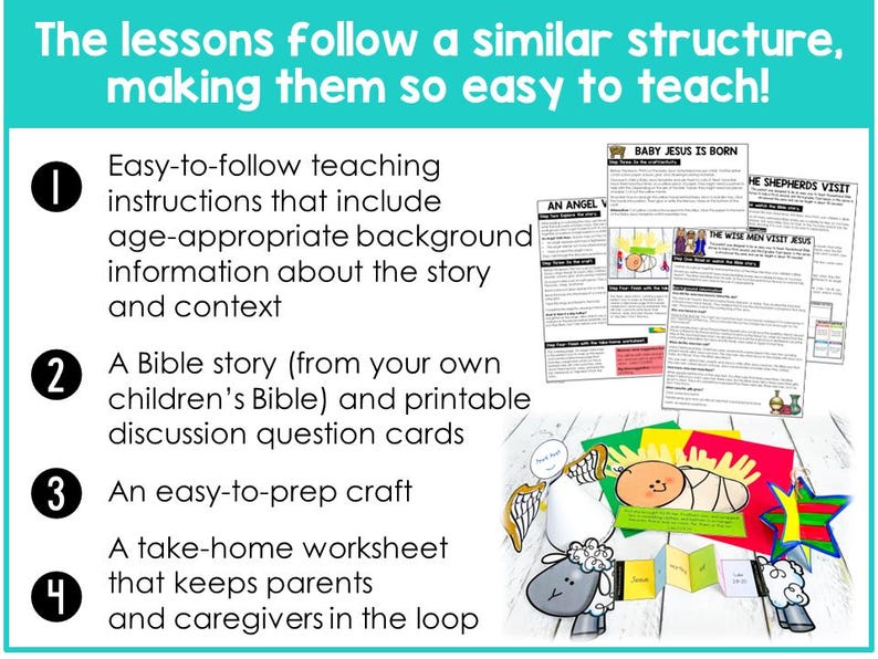 Christmas Bible Lessons and Crafts for Kids, Nativity (PDF Digital ...
