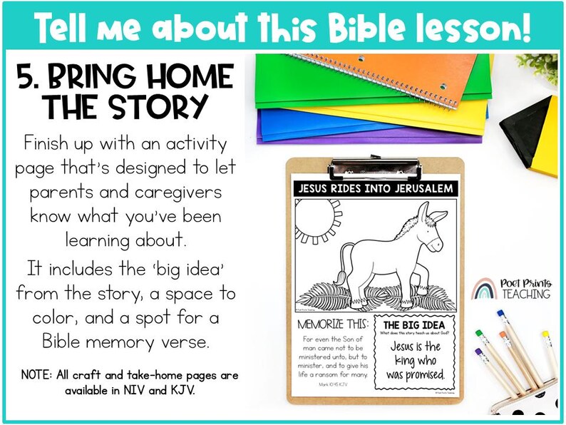 Palm Sunday Bible Lesson for Kids: Jesus Rides Into Jerusalem (digital ...