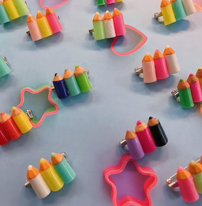 Colored Pencil Brooches