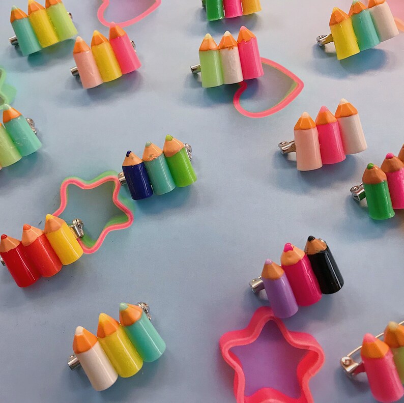 Colored Pencil Brooches