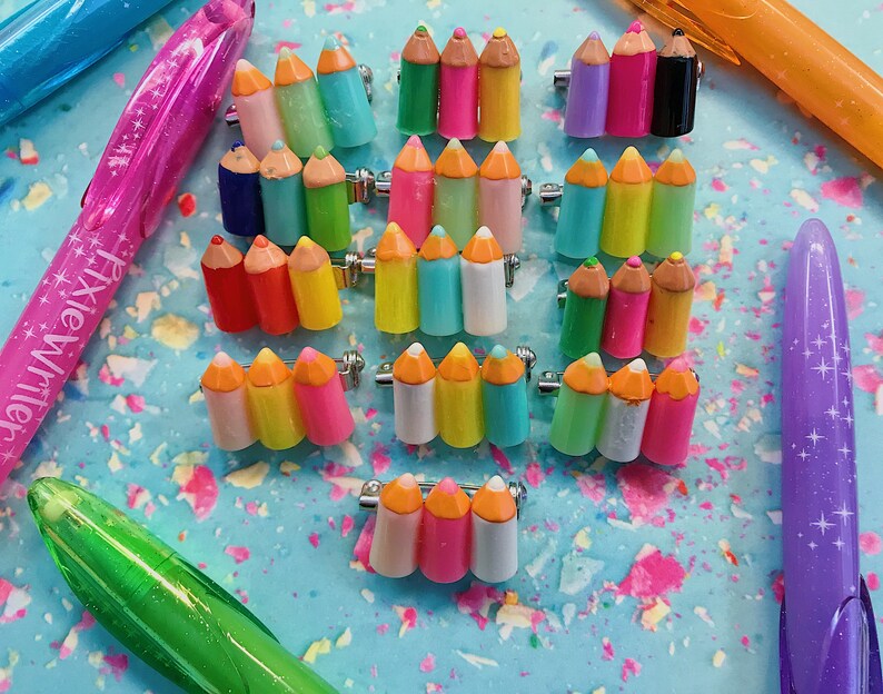 Colored Pencil Brooches