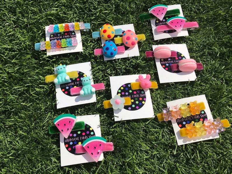 Set of Two Watermelon Large Sized Hair Clips Easter Gift
