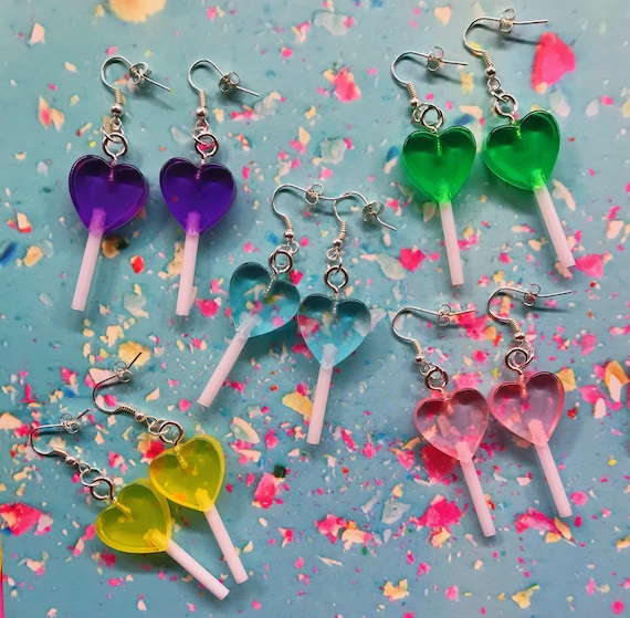 Heart Lollipop Earrings Etsy Australia