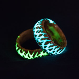 Glowing wood ring sale