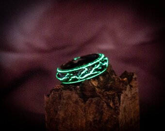 Glow Wood Ring, Colorful Luminous Resin Wood Ring Women Men Fluorescent  Glowing Rings, Glow In The Dark Jewelry, Glow in the Dark Ring