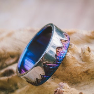 Mountain Range Ring - Titanium, Mens Wedding Ring, Womens Wedding Ring, Comfort Fit, cool mens ring, anniversary ring