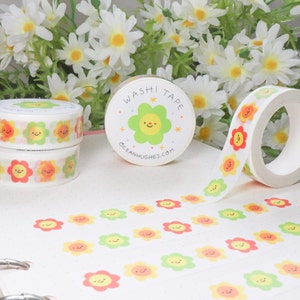 Smiley Flower Washi Tape - Cute Washi Decorative Tape