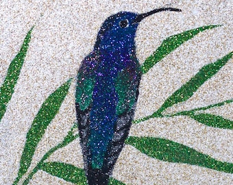 Glitter Painting - Violet Sabrewing Hummingbird