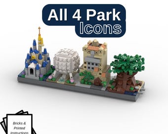 知育玩具 Disney's World of English Set Disney World Icons Building Block Kit | Cinderella Castle