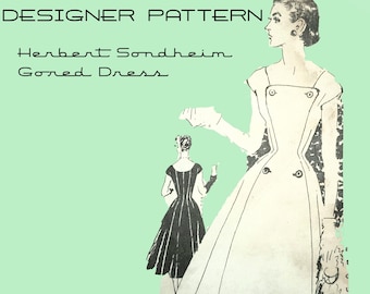 1950's RARE DESIGNER Sewing Pattern Herbert Sondheim American Designer NYC- Vintage Fashion Sewing Pattern Digital Download