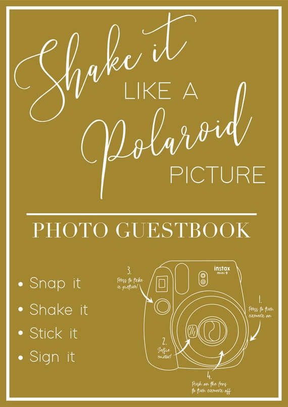 Shake It Like Polaroid A4 Wedding Sign Chalkboard Effect Digital Print Shake It Like Polaroid A4 Wedding Sign Chalkboard Effect Digital Print