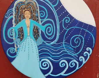 Read Below - SOLD: Oceans and Tides Goddess Drum