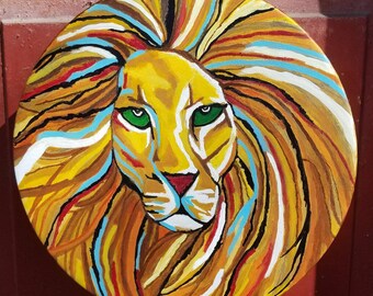 Read Below - SOLD: Lion Drum with Original Beater